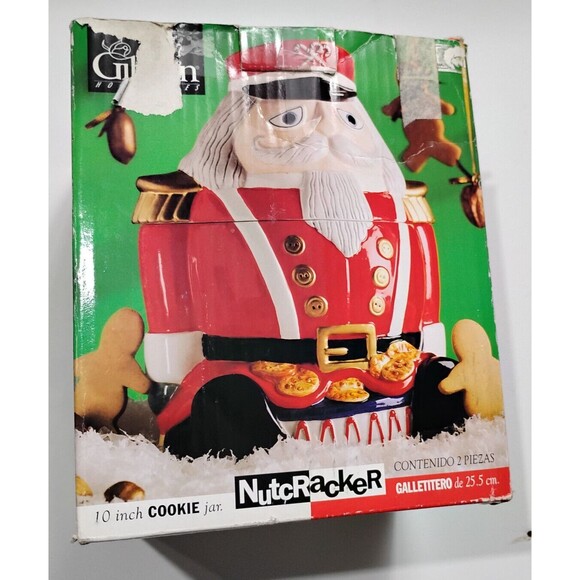 Vintage Gibson Housewares Nutcracker Christmas Cookie Jar Holiday 10" - Picture 2 of 11